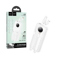 Hoco Power Bank J132 Sabio with 2 Type-C+Lightning Cable 22.5W+PD20W 10000mAh White